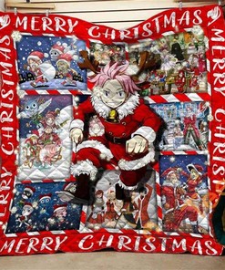 Fairy Tail Natsu Christmas Style Quilt Blanket Bedding Set