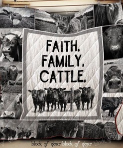 Faith Family Cattle Mono Quilt Blanket Bedding Set