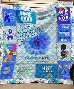 Faith Hope Love Suicide Prevention Awareness Quilt Blanket Bedding Set