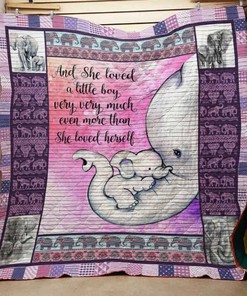 Family Even More Than She Herself Elephant Quilt Blanket Bedding Set