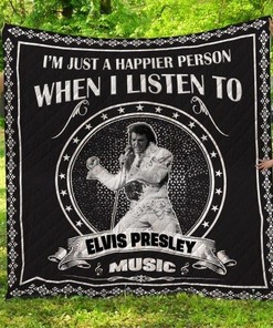 Fan Made Elvis Presley Music Quilt Blanket Bedding Set