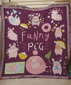 Fanart Funny Pig Quilt Blanket Bedding Set for Home Décor