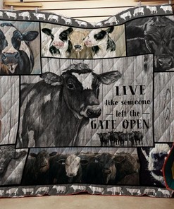 Farm Cow Live Like Someone Quilt Blanket Bedding Set