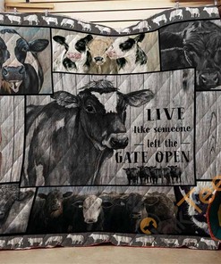 Farm Cow Live Like Someone Quilt Blanket Bedding Set