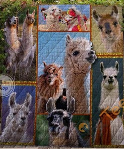 Farm Lovely Llamas In The Field 1 Quilt Blanket Bedding Set
