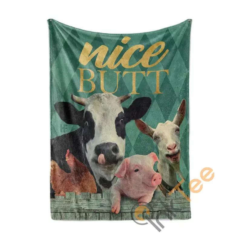 Farm Nice B Sherpa Fleece Blanket Gifts for Family, for Couple