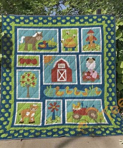 Farm Quilt Blanket Bedding Set With Pillowcase Option