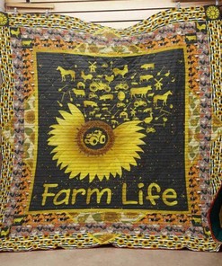 Farm Sunflower Quilt Blanket Bedding Set J29 o36