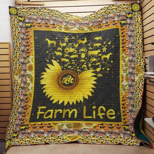 Farm Sunflower Quilt Blanket Bedding Set J29 o36