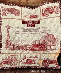 Farm Tractors – Jeremiah 29:11 Quilt Blanket Bedding Set