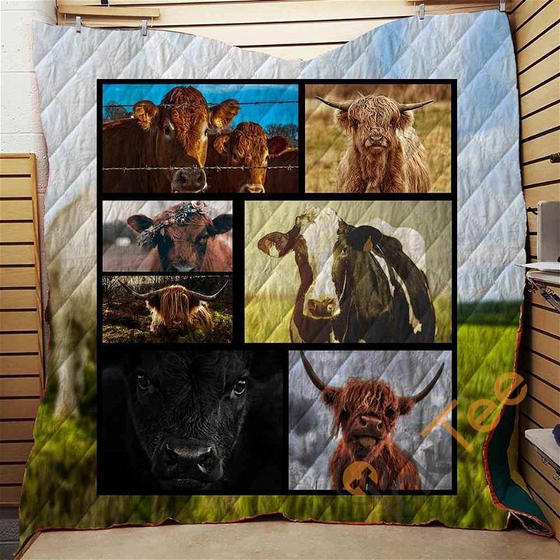 Farmer Cow Style 3D Quilt Blanket Bedding Set