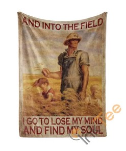 Farmer Into The Field Sherpa Fleece Blanket Gifts for Family, for Couple
