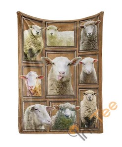 Farmer Sheep Sherpa Fleece Blanket Gifts for Family, for Couple
