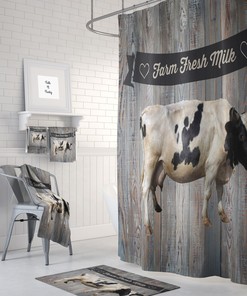 Farmhouse Cow Shower Curtain for Bathroom Decor, Home Decor