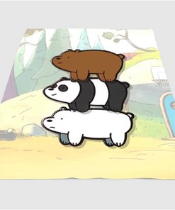 Fat We Bare Bears Sherpa Fleece Blanket Gifts for Family, for Couple