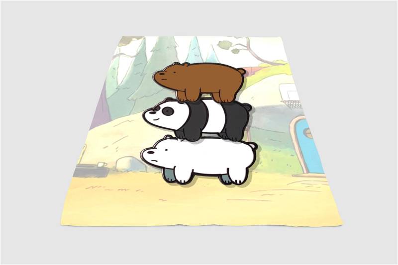 Fat We Bare Bears Sherpa Fleece Blanket Gifts for Family, for Couple