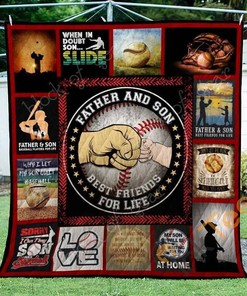 Father And Son, Baseball Quilt Blanket Bedding Set