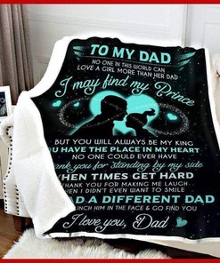 Father's Day Thank You For Standing By My Side Fleece Blanket Gift For Dad