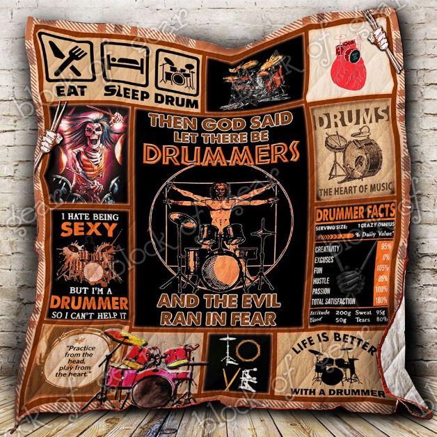 Fear No Evil Drummer Quilt Blanket Bedding Set