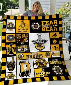 Fear The Bear Boston Bruins Collected Quilt Blanket Bedding Set