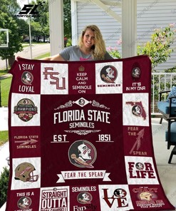 Fear The Spear Florida State Seminoles Collection Quilt Blanket Bedding Set