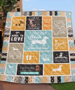 Feel Safe At Night Sleep With A Dachshund Quilt Blanket Bedding Set