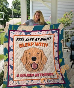 Feel Safe at Night with Golden Retriever Themed Quilt And Pillowcase Set