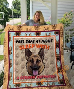 Feel Safe at Night with Personalized Dog-German Shepherd Quilt Blanket Bedding Set