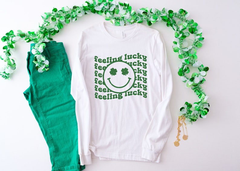 Feeling Lucky T-Shirt, Irish Shirt, St. Patrick's Day T-Shirt for Women, Luck of the Irish, Funny St Patricks Day Shirt - Image 2