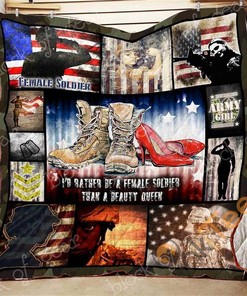 Female Soldier Quilt Blanket Bedding Set