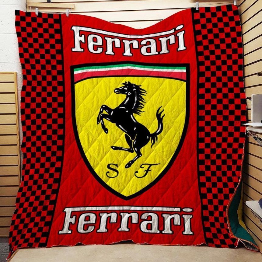 Ferari Logo Quilt Blanket Bedding Set for Home Décor