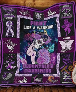 Fibro Awareness – Fight Like A Warrior Quilt Blanket Bedding Set