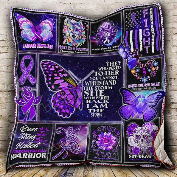 Fibromyalgia Awareness Fight Like A Warrior Quilt Blanket Bedding Set