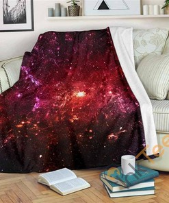 Fiery Nebula Universe Galaxy Space Sherpa Fleece Blanket Gifts for Family, for Couple