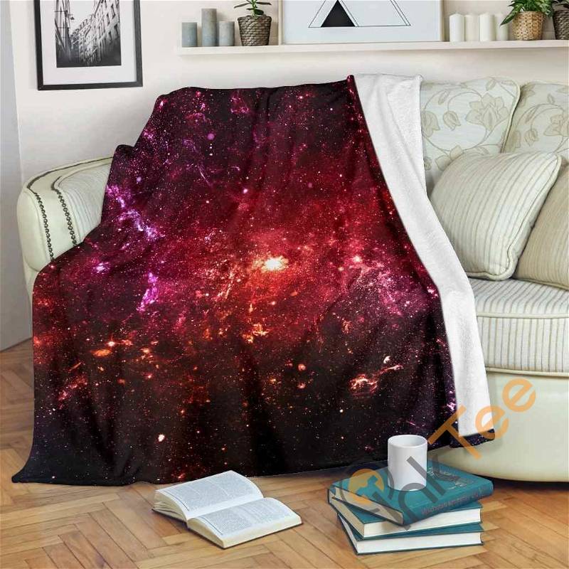 Fiery Nebula Universe Galaxy Space Sherpa Fleece Blanket Gifts for Family, for Couple