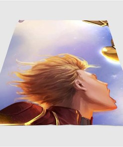 Fight Captain Marvel Sherpa Fleece Blanket Gifts for Family, for Couple