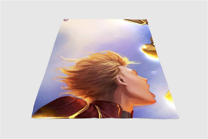 Fight Captain Marvel Sherpa Fleece Blanket Gifts for Family, for Couple