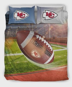 Fight In Sunshine And Raining Kansas City Chiefs NFL Team Co Quilt Blanket Bedding Set Co Pillowcase Bedding Set Quilt Blanket Bedding Set