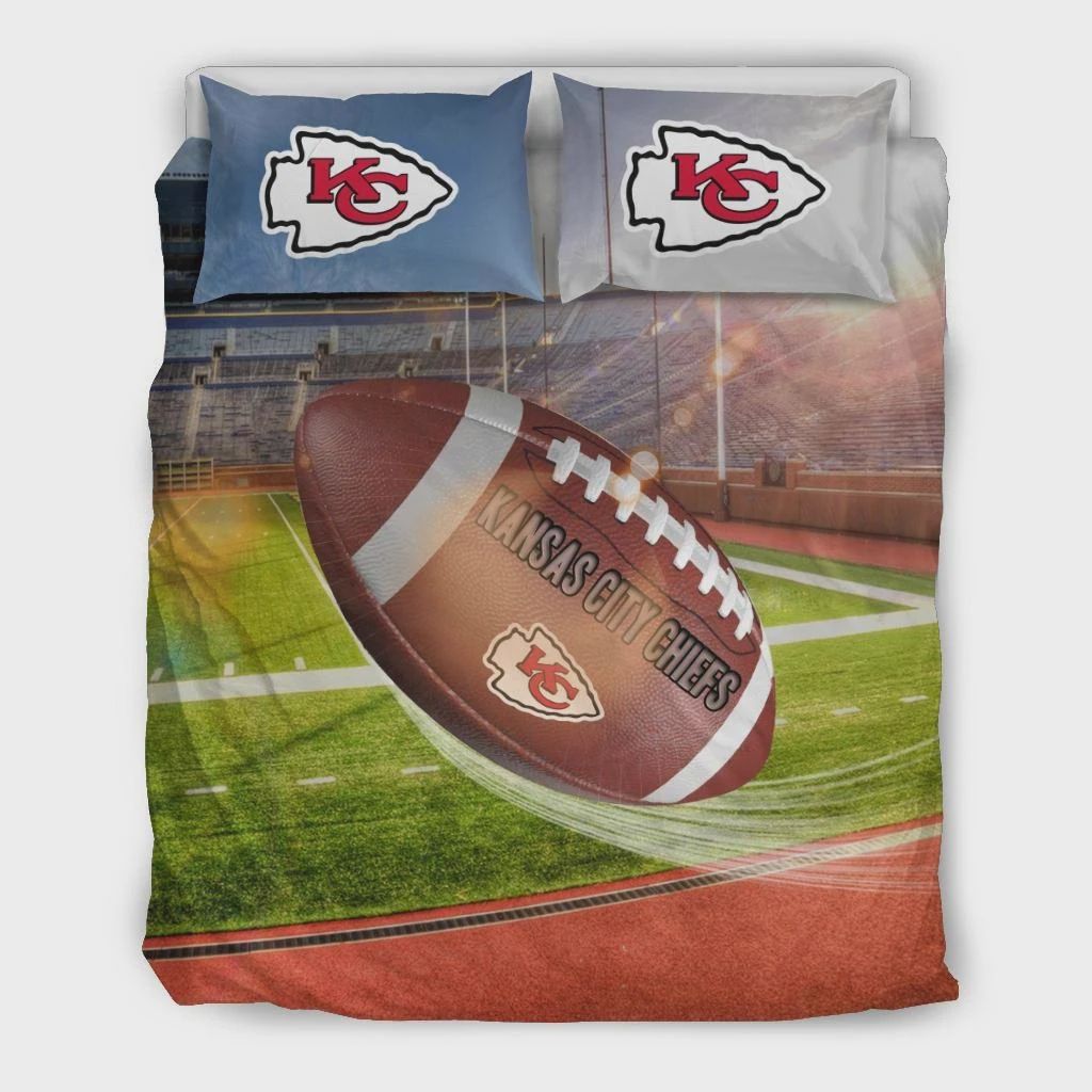Fight In Sunshine And Raining Kansas City Chiefs NFL Team Co Quilt Blanket Bedding Set Co Pillowcase Bedding Set Quilt Blanket Bedding Set