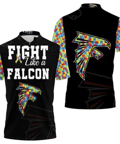 Fight Like A Atlanta Falcons Autism Support Polo Shirt All Over Print Shirt 3d T-shirt