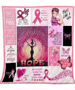 Fight Like A Girl Breast Cancer Awareness Quilt Blanket Bedding Set