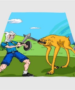 Finn With Sword Another Style Adventure Time Sherpa Fleece Blanket Gifts for Family, for Couple