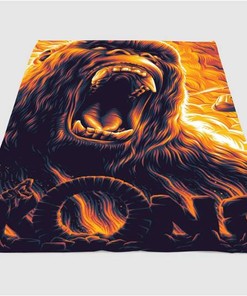 Fire Kong Skull Island Sherpa Fleece Blanket Gifts for Family, for Couple