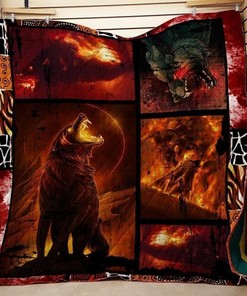 Fire Wolves Quilt Blanket Bedding Set for Home Décor