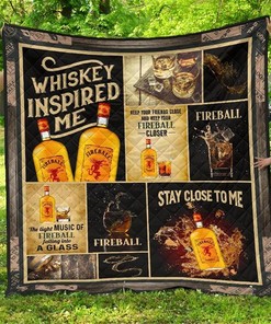 Fireball Whiskey-Inspired Personalized Funny Quilt Blanket Bedding Set