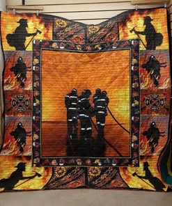 Firefighter Catches On Fire Quilt Blanket Bedding Set