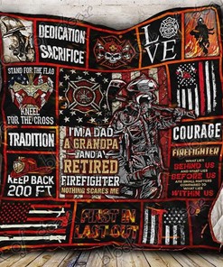 Firefighter Grandpa Dad What Lies Behind Us Firefighter Quilt Blanket Bedding Set