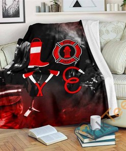 Firefighter Lovefirefighter Bestseller Sherpa Fleece Blanket Gifts for Family, for Couple