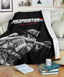 Firefighter Real American Hero Sherpa Fleece Blanket Gifts for Family, for Couple