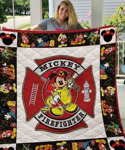 Fireman Mickey Firefighter Quilt Blanket Bedding Set